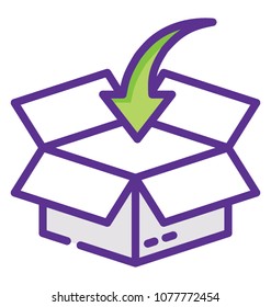 
An open box with arrow symbolising order under process

