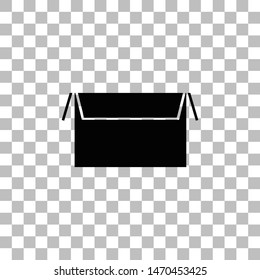 Open box. Black flat icon on a transparent background. Pictogram for your project