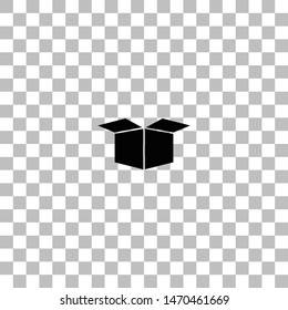 Open box. Black flat icon on a transparent background. Pictogram for your project