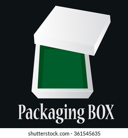  Open Box For Candy Or Your Idea. Box on Black Background