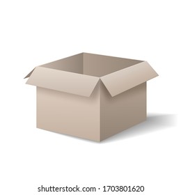 open box cardboard package isolated on transparent white background
