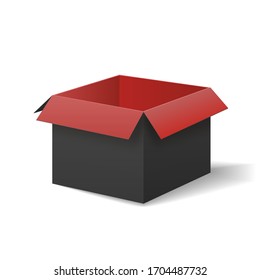 open box cardboard package isolated on transparent white background