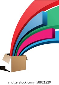  open box with color  explosion