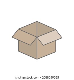 An open box. Color scalable vector. Flat style.
