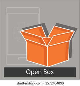 Open box concept. Creative idea design. Flat vector illustration for template, brochure, web page or presentation.