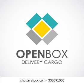 Open Box Of Delivery Cargo Abstract Vector And Logo Design