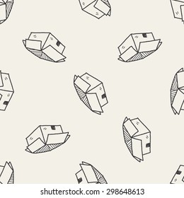 open box delivery doodle seamless pattern background