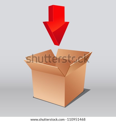 open box for download with arrows