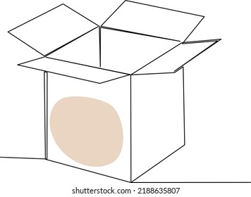 Open Box Drawing One Continuous Line