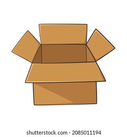 Open box drawing style isolated vector. Drawn object for your work.