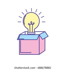 open box with electric bulb light