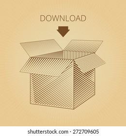 Open box Engraving in Graphic style