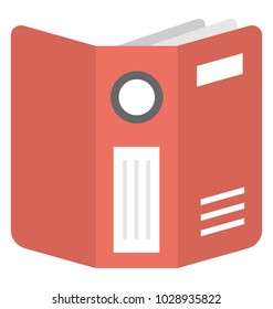 
An open box file having documents, open file flat icon
