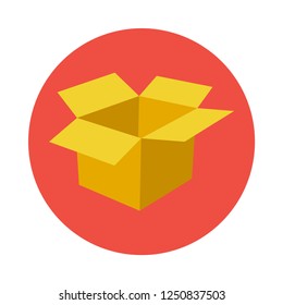 Open box flat icon. You can be used Open box icon for several purposes like: websites, UI, UX, print templates, promotional materials, info-graphics, web and mobile phone apps.