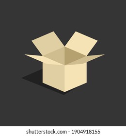 Open box, flat vector icon sign illustration design
