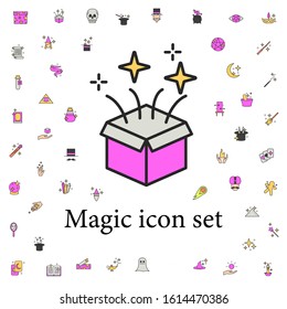 open box with a gift icon. magic icons universal set for web and mobile
