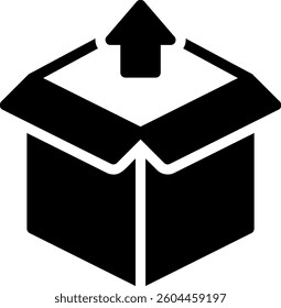 open box glyph icon illustration vector
