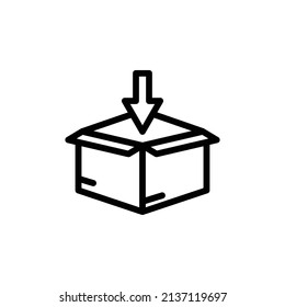 open box icon and with arrow. line icon style. suitable for packaging icon. simple design editable. Design template vector