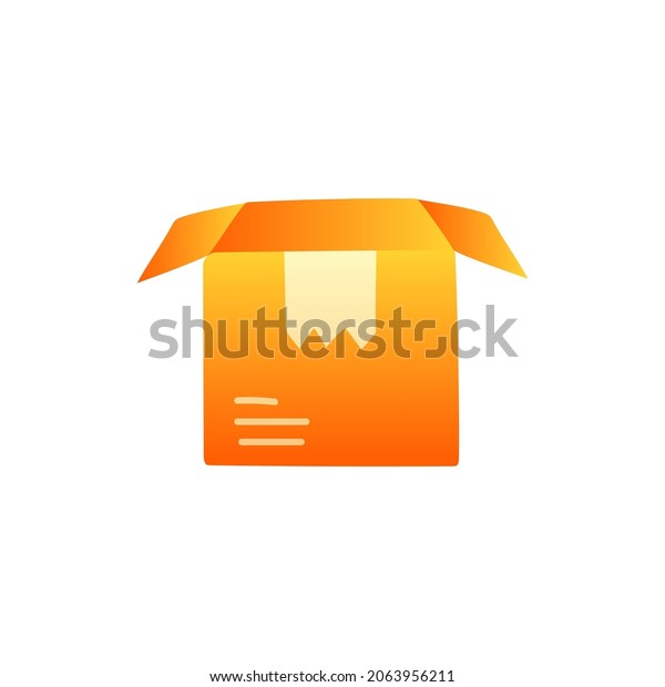 Open box icon, carton box\
package open icon in gradient color style, isolated on white\
background 