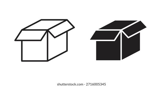 Concepto de icono de caja abierta para infografía, Sitio web o App.
