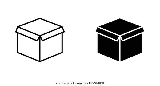 Colección de diseño de icono de caja abierta. Signo y Vector para diseños de interfaz de usuario