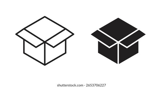 Elemento de diseño de icono de cuadro abierto. Trazo editable. Vector