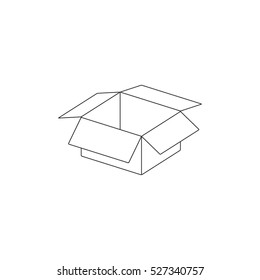 Open box icon flat. Illustration isolated vector sign symbol