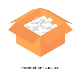 open box icon flat isometric