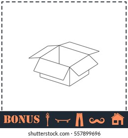 Open box icon flat. Simple vector symbol and bonus icon