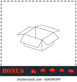 Open box icon flat. Simple vector symbol and bonus icon