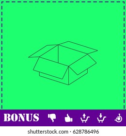 Open box icon flat. Simple vector symbol and bonus icon