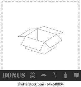 Open box icon flat. Simple vector symbol and bonus icon