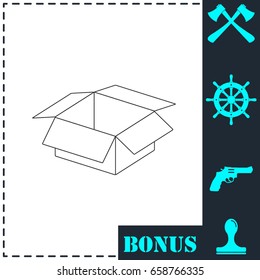 Open box icon flat. Simple vector symbol and bonus icon