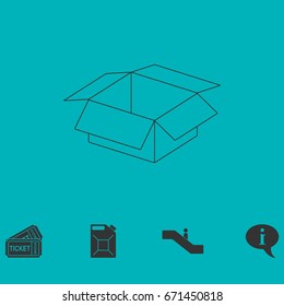 Open box icon flat. Simple vector symbol and bonus icon
