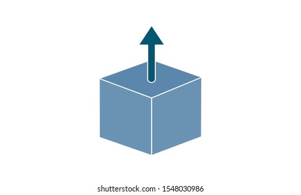 Open box icon flat style vector illustration.