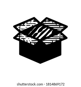 icono de cuadro abierto ilustración vectorial dibujada a mano aislado en fondo blanco