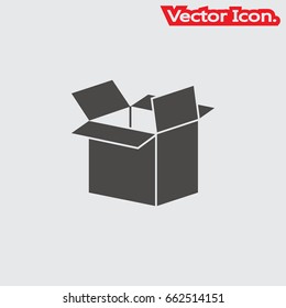 open box icon isolated sign symbol and flat style for app, web and digital design. Vector illustration.
