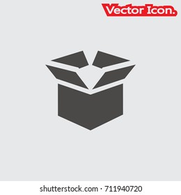 open box icon isolated sign symbol and flat style for app, web and digital design. Vector illustration.