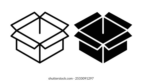 Estilo de línea de icono de cuadro abierto. EPS10