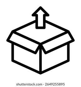 Open box icon line style illustration