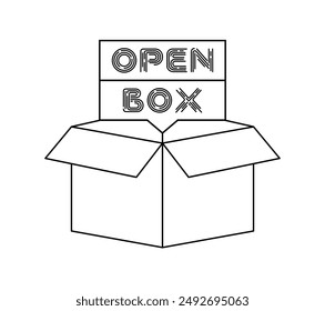 Open box icon. Box icon. Linear style. Vector icon.