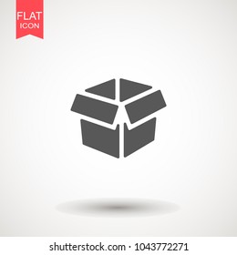 Open Box icon or logo in modern line style. High quality black outline pictogram for web site design and mobile apps. Vector illustration on a white background.