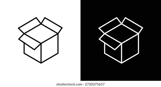 Icono de caja abierta. Diseño de Vector minimalista. Trazo editable. EPS10