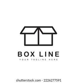 Open box icon in modern line style. Vector illustration on a white background.