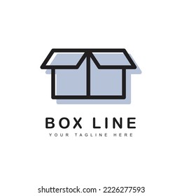 Open box icon in modern line style. Vector illustration on a white background.