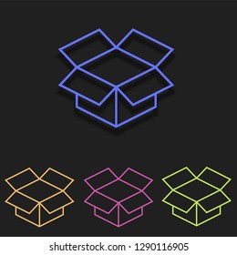 Open box icon in multi color. Simple glyph vector of Magic set for UI and UX, website or mobile application on white background