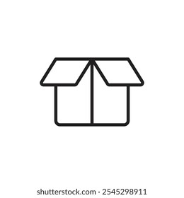 Signo de conjunto de esquema de icono de cuadro abierto
