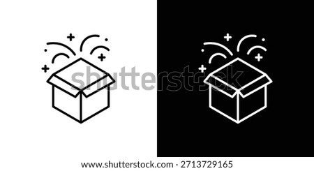 Open box icon, outline vector sign, logo design download