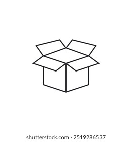ícone de caixa aberta. abrir modelo de símbolo de pacote para ilustração de vetor de logotipo de coleção de design gráfico e Web