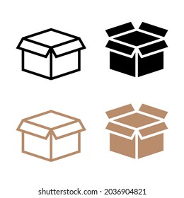 Open box icon set for apps and web sites